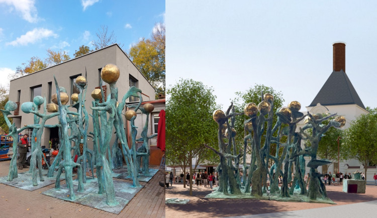 Socha Hrachovina bude stát na opraveném Mendlově náměstí