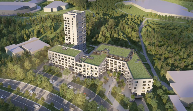 Nad Arboretem. Přes 230 bytových jednotek v moderním komplexu je obklopené zelení