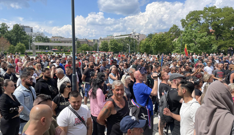 V centru Brna demonstrují desítky Romů. Žádají trest pro útočníka z Ukrajiny