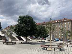 Brno upravilo nároží Šumavské a Kounicovy. U křižovatky si lidé odpočinou