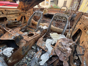 Ukrajinské vraky v Brně budí emoce. O válce se musí mluvit, hájí výstavu organizátoři