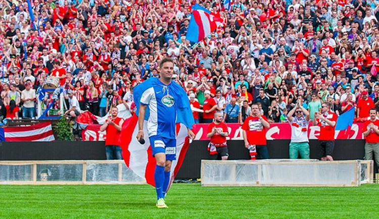 Petr Švancara při rozlučkovém zápase za Lužánkami