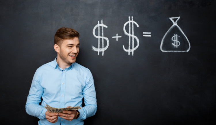 handsome-man-standing-blackboard-with-drawn-dollar-concept