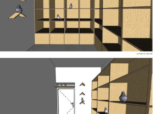 Projekt prvního městského holubníku v Brně.