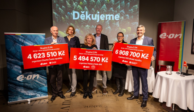 Zákazníci E.ONu díky svým úsporám energií poslali charitám 17 milionů korun