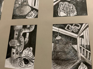 Ukrajinská umělkyně v Brně představila obrazy, které malovala v evakuačním vlaku