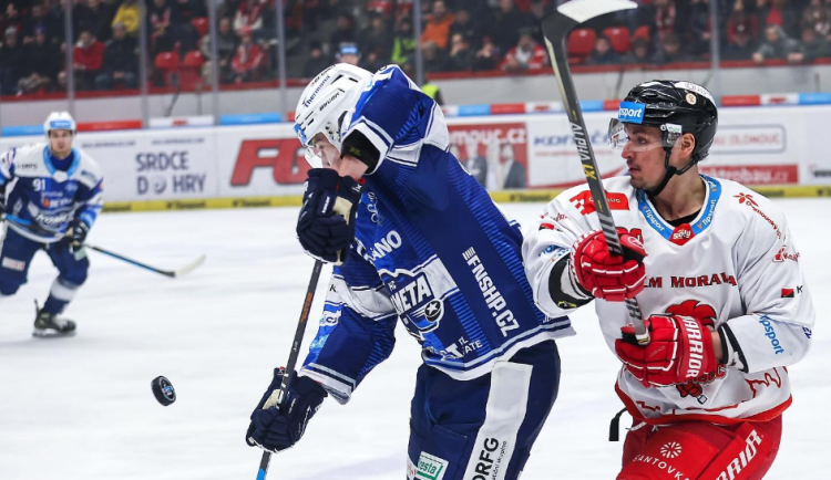 Hokejisté Brna vyhráli v Olomouci po nájezdech, které rozhodl Flek