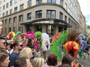 VIDEO: Ulicemi Brna se prohnal bujarý karnevalový průvod. Vtáhl místní do víru barev, tance a exotiky
