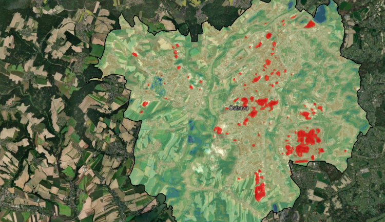 Kde je v Ostravě nejtepleji? V oblasti Dolních Vítkovic a kolem obchodních center, míní výzkumníci