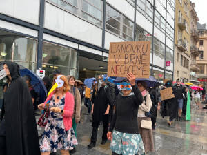 VIDEO: Lidé v Brně protestují proti stavbě lanovky. Plánují přespat před radnicí