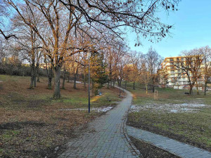 Lidé se nedostanou do parku Marie Restituty v Husovicích. Začíná jeho rekonstrukce