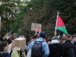 VIDEO: V Brně demonstrují desítky lidí. Podpora Izraele je podle nich nekritická