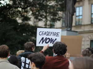 VIDEO: V Brně demonstrují desítky lidí. Podpora Izraele je podle nich nekritická