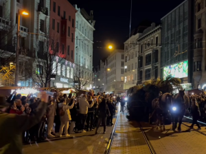 VIDEO: Do Brna dorazil vánoční strom. Stopadesátiletou jedli přivezli na koňském povoze