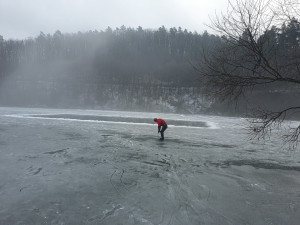 Vstup na zamrzlé vodní plochy v Brně není bezpečný. Led odtává a hladina je rozbředlá