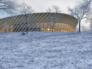 Nová hala pro dráhové cyklisty a atlety v Brně bude vypadat jako dřevěný pavilon