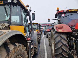 Na přechodu v Hodoníně protestovali zemědělci z Česka, Slovenska, Maďarska i Rakouska