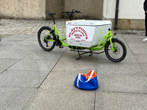 VIDEO: Na Špilberku odhalili obří sochu architekta Bohuslava Fuchse. Nafukovací dílo bude putovat po městě