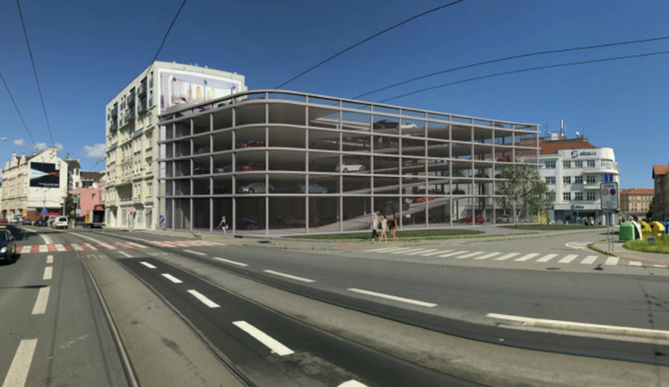 Je to strašně hnusný, kritizuje radní Hollan podobu budovaného parkovacího domu v centru Brna