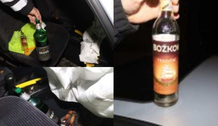 Řidič po bouračce nadýchal pět promile. V autě měl dvoulitrovky Braníku a vypitou lahev rumu