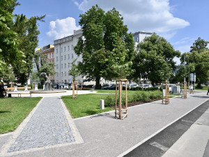 Zrevitalizovaný Janáčkův park v Brně láká na zeleň, umění i nové lavičky