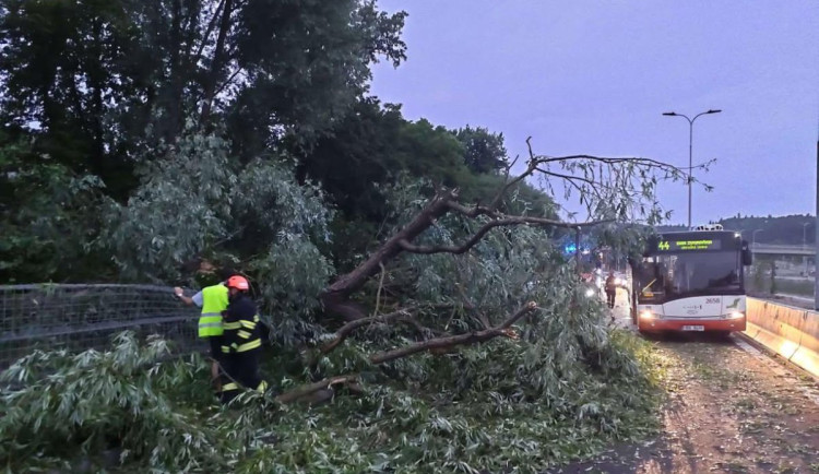 Neprůjezdná D2 a tisíce lidí bez elektřiny. Bouřky na jihu Moravy napáchaly škody