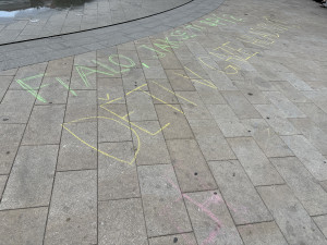 FOTOGALERIE: Klobásy i spory mezi aktivisty. Fialova grilovačka v Brně se vyostřila