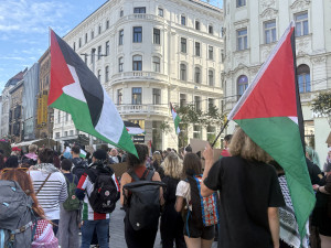 Mrd*me vládu, vzkázali protestující za Palestinu. V Brně jich pochodovaly desítky