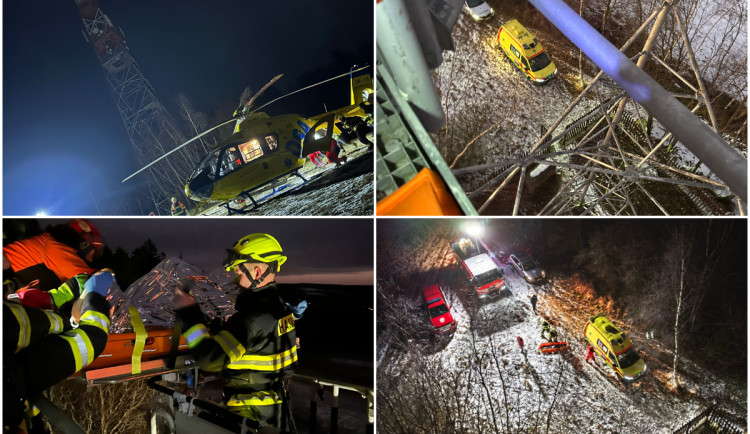 Dívka vylezla na vysílač, plakala a nemohla se hýbat. Letěl k ní i vrtulník