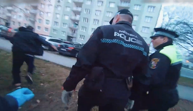 Agresor napadl dvě ženy, od jejich zachránce dostal nakládačku. Pak utíkal strážníkům