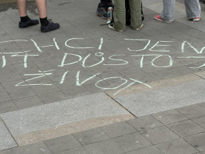 FOTO: Jednou nohou v Rusku? V Brně protestovali proti zásahům do práv trans lidí