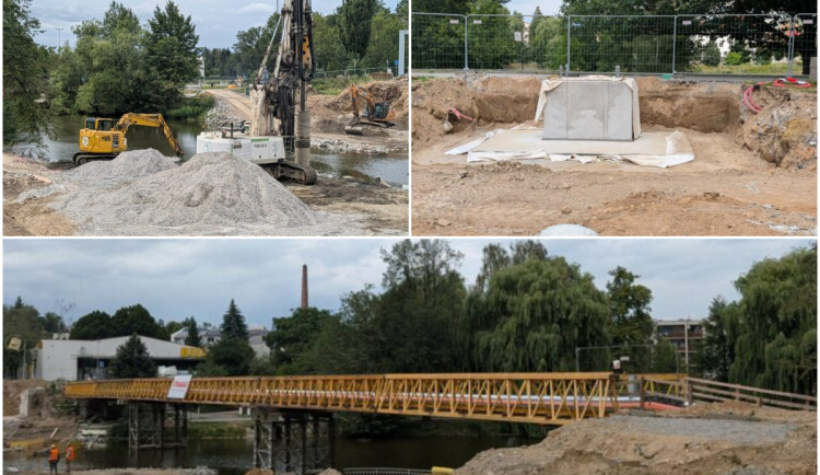 Stavba mostu v Brodě pokračuje. Na místě se otočí až 200 plně naložených míchaček
