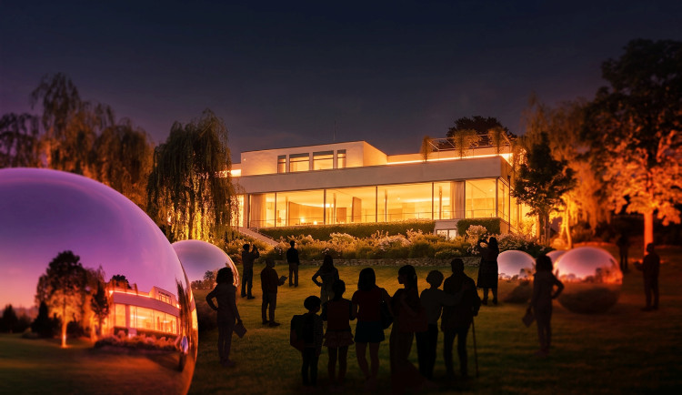 Vila Tugendhat se ve tmě rozzáří světelnými instalacemi