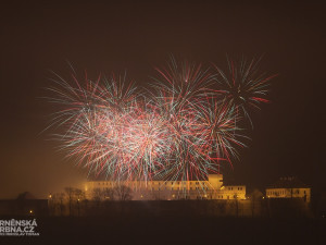 Novoroční ohňostroj v Brně, hrad Špilberk. Foto: Brněnská Drbna, Miroslav Toman