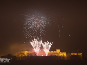 Novoroční ohňostroj v Brně, hrad Špilberk. Foto: Brněnská Drbna, Miroslav Toman