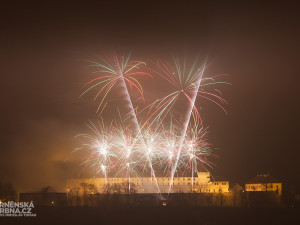 Novoroční ohňostroj v Brně, hrad Špilberk. Foto: Brněnská Drbna, Miroslav Toman