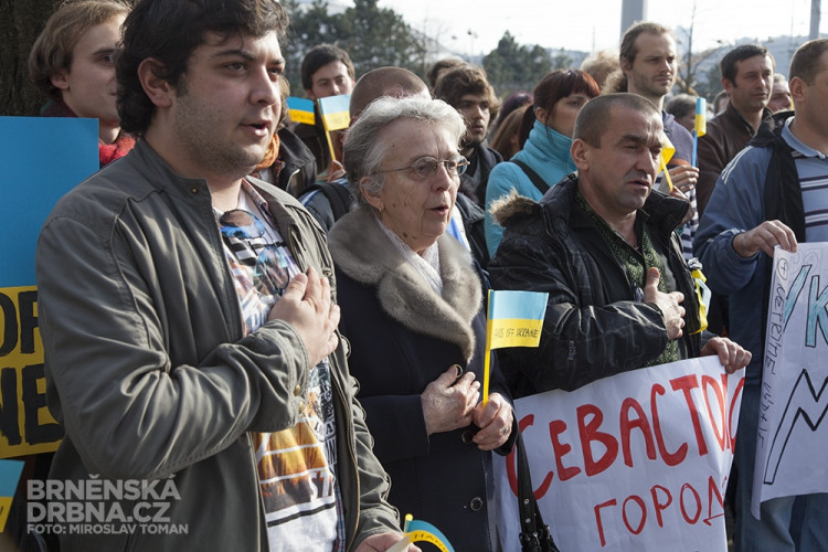 Protest proti ruské agresi vůči Ukrajině, foto: Brněnská Drbna, Miroslav Toman