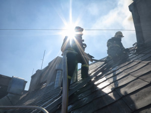 Požár hotelu Grandezza na Zelném trhu v Brně, foto: HZS JMK