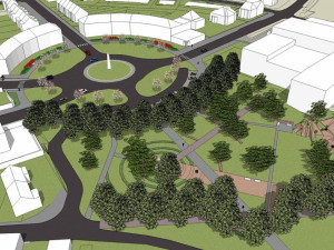 Vizualizace zpracování změn na Vaňkově náměstí na Žlutém kopci, vizualizace: P.P. Architects