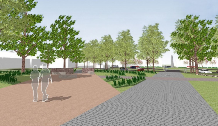 Vizualizace zpracování změn na Vaňkově náměstí na Žlutém kopci, vizualizace: P.P. Architects