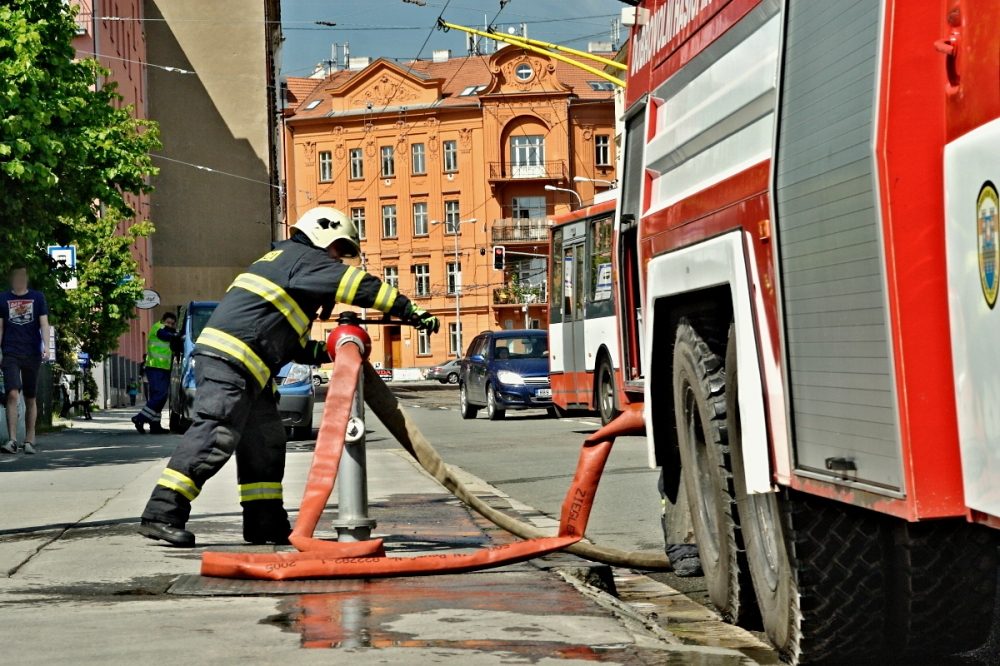 Hasiči nacvičovali likvidaci plamenů na Špilberku, foto: hasiči JMK