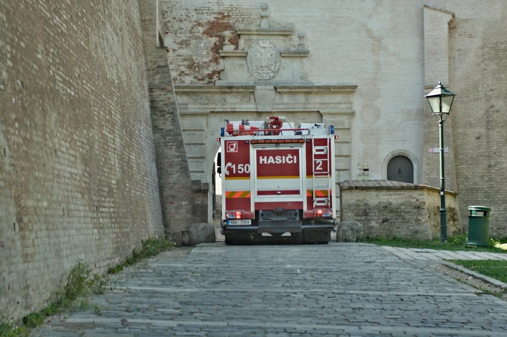 Hasiči nacvičovali likvidaci plamenů na Špilberku, foto: hasiči JMK