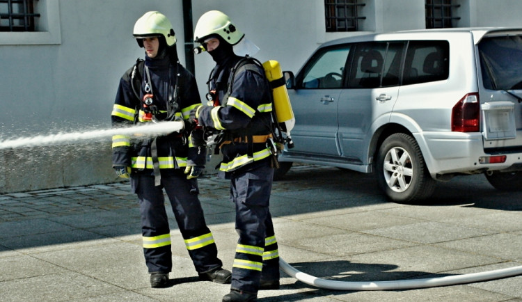Hasiči nacvičovali likvidaci plamenů na Špilberku, foto: hasiči JMK