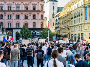 V Brně se opět po týdnu setkali lidé na protest proti Babišovi se Zemanem, autor: Tomáš Hrivňák