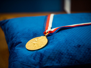 Předání velké zlaté medaile Masarykovy univerzity slovenskému prezidentovi Andreji Kiskovi, autor: Tomáš Hrivňák