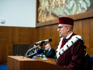 Předání velké zlaté medaile Masarykovy univerzity slovenskému prezidentovi Andreji Kiskovi, autor: Tomáš Hrivňák