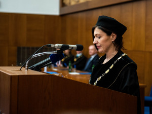 Předání velké zlaté medaile Masarykovy univerzity slovenskému prezidentovi Andreji Kiskovi, autor: Tomáš Hrivňák