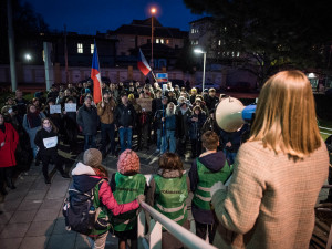 Pochod Postavme se rozvratu institucí, autor Tomáš Hrivňák
