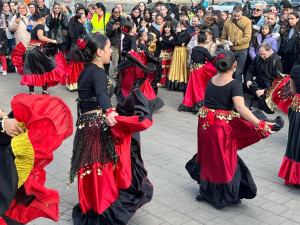 FOTOGALERIE: Romové v Brně oslavují svou kulturu. Za doprovodu hudby dotančili do centra města
