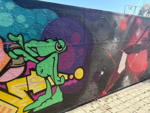 FOTOGALERIE:  Zeď pod brněnským nádražím ozdobili umělci z celého světa
